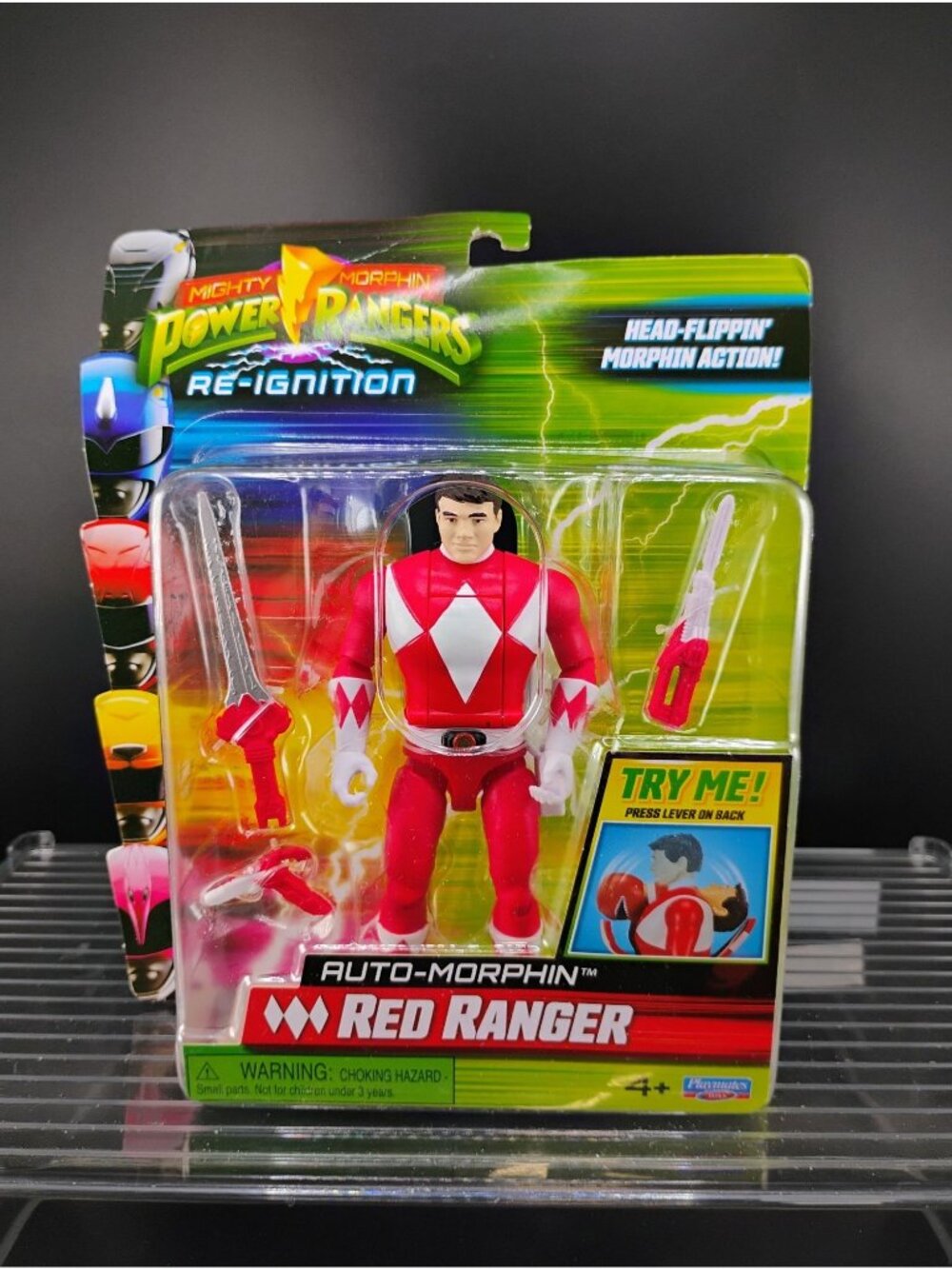 Mighty Morphin Power Rangers Auto-Morphin Red Ranger Action Figure With Accessor